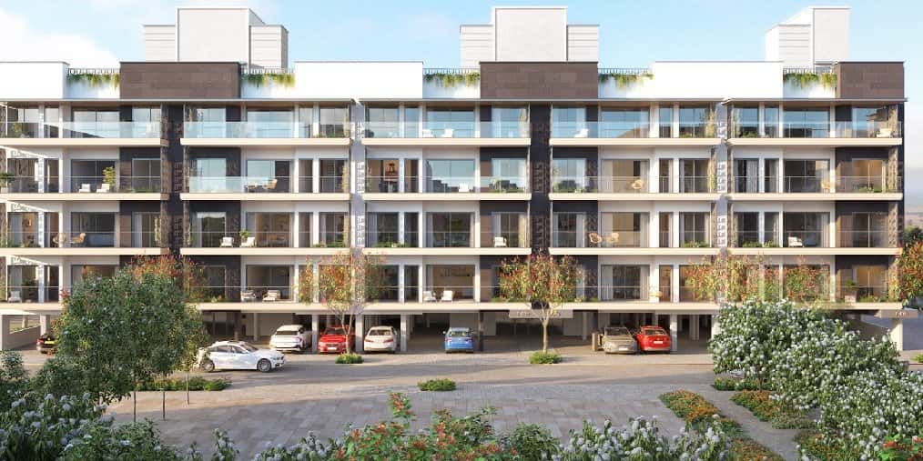 Birla Navya — four-storey residences with wide balconies