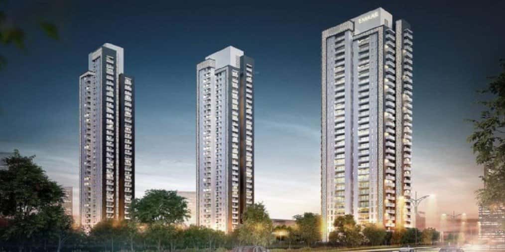 Elevate by Conscient & Hines — three towers at dusk