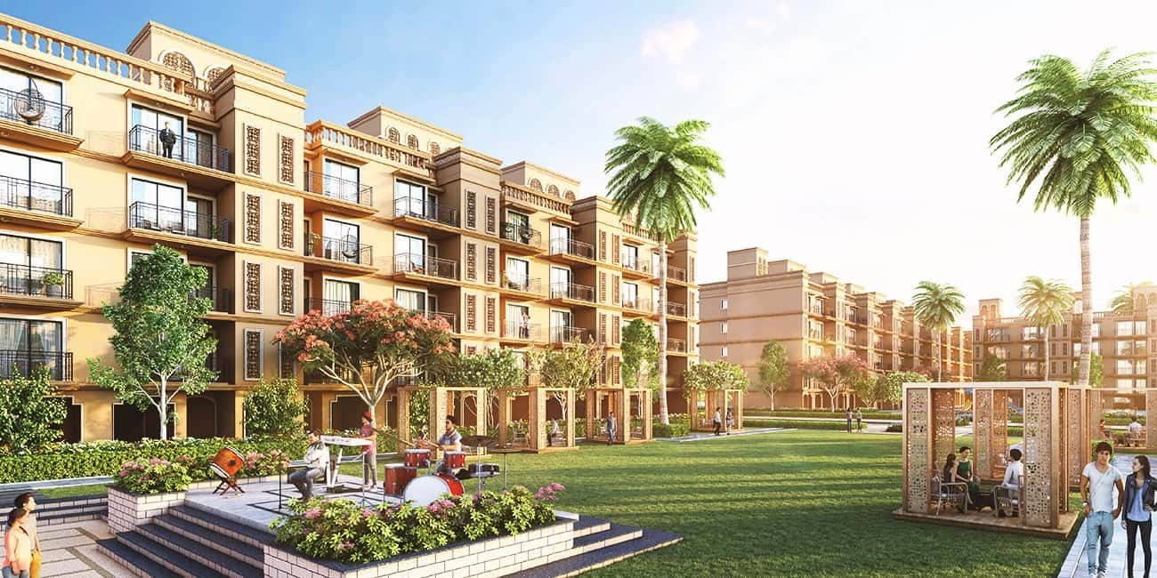 Signature Global Independent Floors — low-rise floors around a central garden