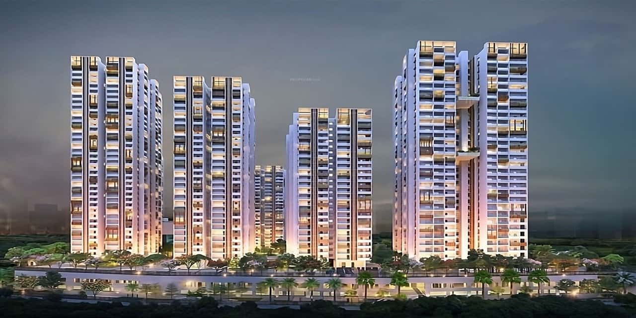 Silverglades Luxury Home — towers lit at night