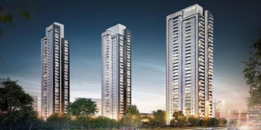 Elevate by Conscient & Hines — three towers at dusk