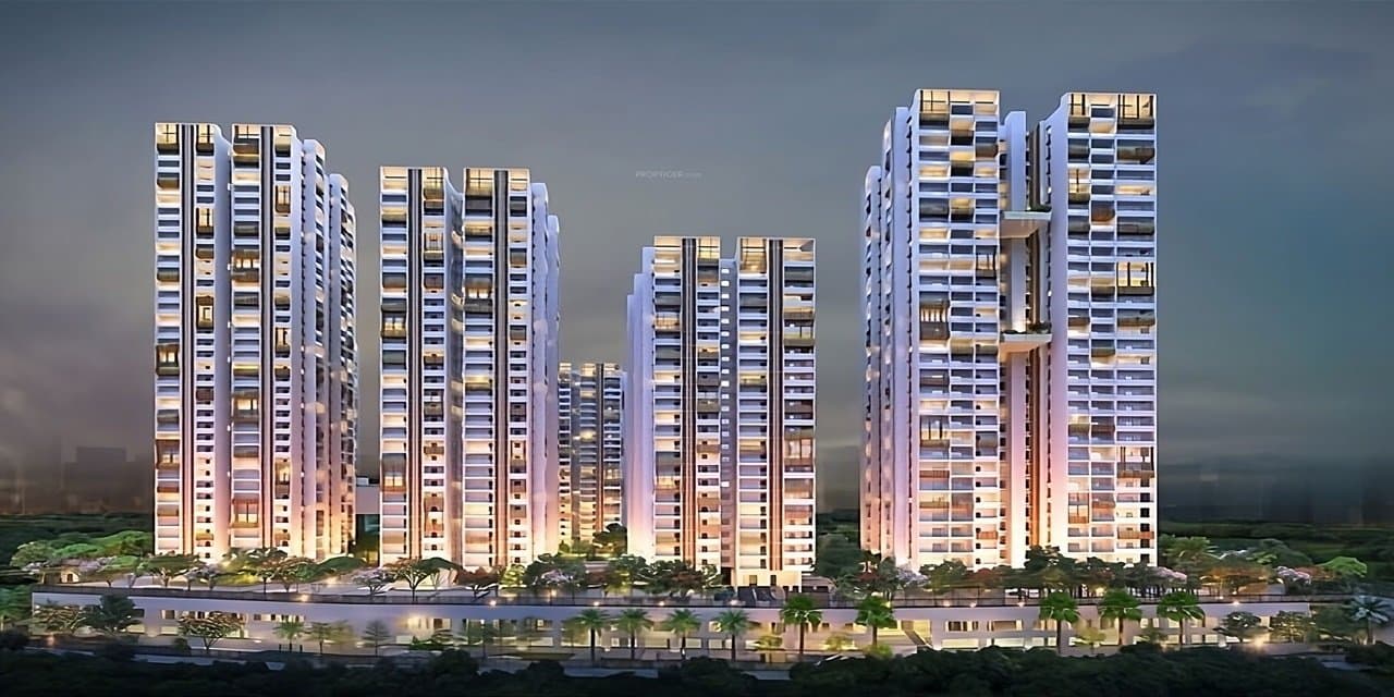 Silverglades Luxury Home — towers lit at night
